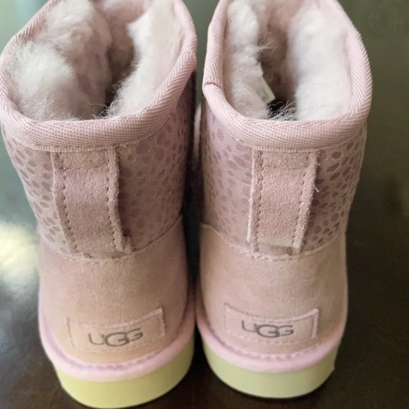 UGG Classic Mini Sparkles Spots Pink Boots Women Size 7 - Picture 3 of 5